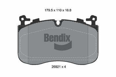 Kit de plaquettes de frein, frein à disque BENDIX Braking