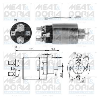 Тяговое реле, стартер MEAT & DORIA 46282 для MITSUBISHI L300