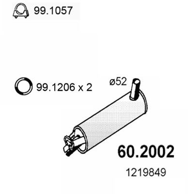 Предглушитель выхлопных газов ASSO 60.2002 для VOLVO 164