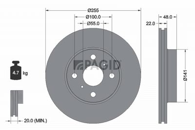 спирачен диск PAGID 50214NC