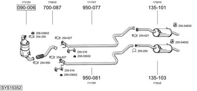 Układ wydechowy BOSAL SYS15352