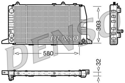 Радиатор, охлаждение двигателя DENSO DRM02011 для AUDI 90