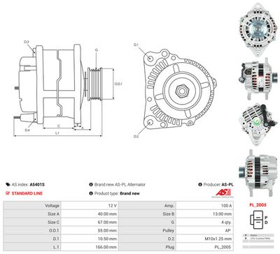 GENERATOR / ALTERNATOR AS-PL A5401S 4
