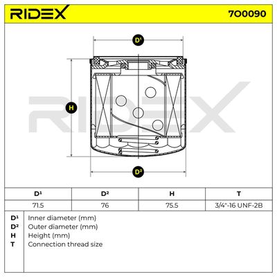 маслен филтър RIDEX 7O0090