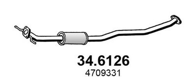 Средний глушитель выхлопных газов ASSO 34.6126 для SUZUKI SPLASH
