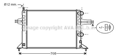 Радиатор, охлаждение двигателя AVA QUALITY COOLING OL2257 для OPEL ASTRA