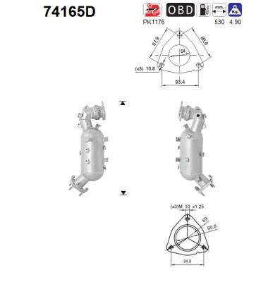 Катализатор AS 74165D для NISSAN NP300