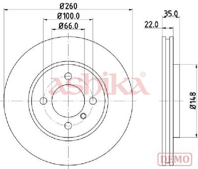 спирачен диск ASHIKA 60-00-0158C