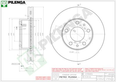 PILENGA V1556 Гальмівні диски 