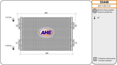 AHE 53448 Радиатор кондиционера  для RENAULT AVANTIME (Рено Авантиме)