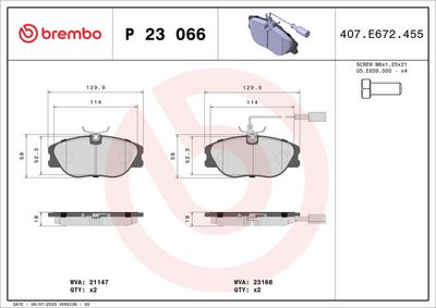 Brake Pad Set, disc brake P 23 066