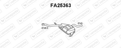 Средний глушитель выхлопных газов VENEPORTE FA25363 для FIAT TEMPRA