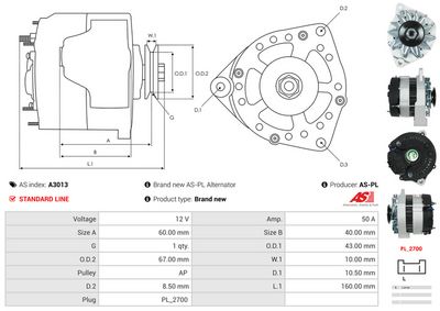 GENERATOR / ALTERNATOR AS-PL A3013 5