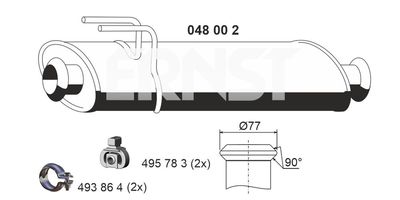 Tłumik środkowy ERNST 048002