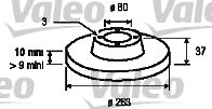Тормозной диск VALEO 186197 для PEUGEOT 304
