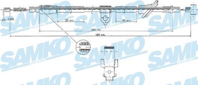 Тросик, cтояночный тормоз SAMKO C0529B для SUZUKI WAGON