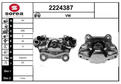 Тормозной суппорт EAI 2224387 для VW 411,412