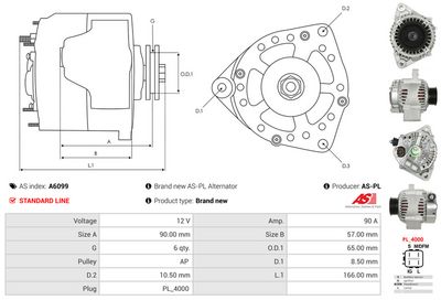 GENERATOR / ALTERNATOR AS-PL A6099 4