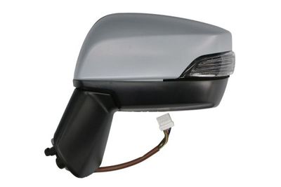 Zijspiegel Links (elektrisch, in reliëf, met verwarming, under-coated, elektrisch opklapbaar, met indicator) past: SUBARU LEVORG 04.14-