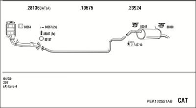 Układ wydechowy WALKER PEK132551AB