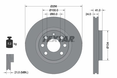 TEXTAR 92039203 Тормозные диски  для CHEVROLET LANOS (Шевроле Ланос)