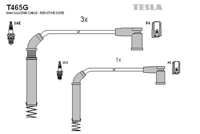 Комплект проводов зажигания TESLA T465G для FORD STREET KA