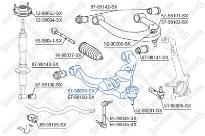 Рычаг независимой подвески колеса, подвеска колеса STELLOX 57-98099-SX для LEXUS GX