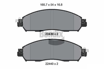 Комплект тормозных колодок, дисковый тормоз BENDIX Braking BPD1893 для RENAULT ALASKAN