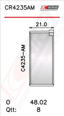 Черупка на биелен лагер KING CR4235AM0.75