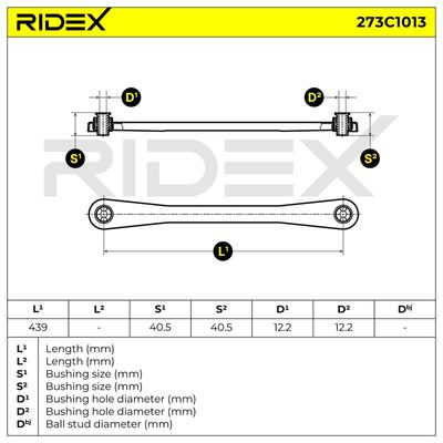 носач, окачване на колелата RIDEX 273C1013