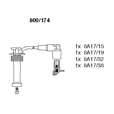 Комплект проводов зажигания BREMI 800/174 для FORD KA+