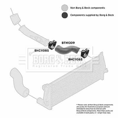 BORG & BECK BTH1309 Воздушный патрубок  для LAND ROVER DISCOVERY II (L318) 2.5 Td5 4x4