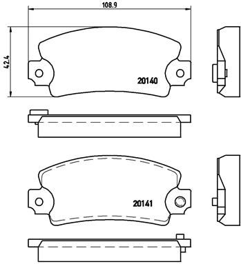 Комплект тормозных колодок, дисковый тормоз BREMBO P 68 004 для PEUGEOT 304
