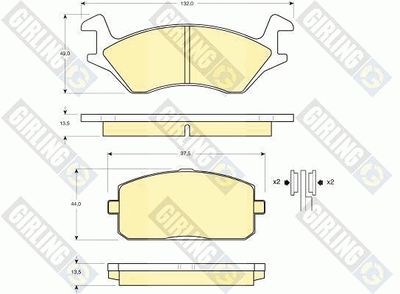 Комплект тормозных колодок, дисковый тормоз GIRLING 6102349 для TOYOTA TERCEL