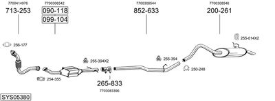 Układ wydechowy BOSAL SYS05380