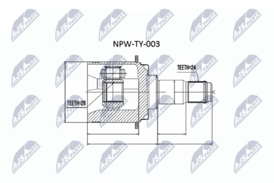 каре комплект, полуоска NTY NPW-TY-003