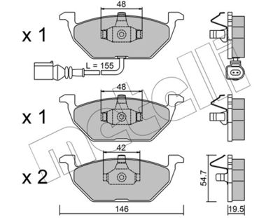 Комплект тормозных колодок, дисковый тормоз 22-0211-2