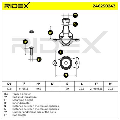 Шарнири RIDEX 2462S0243