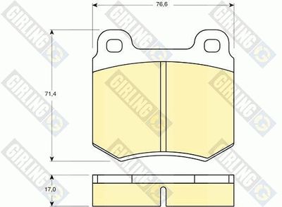 Комплект тормозных колодок, дисковый тормоз GIRLING 6101361 для FORD CONSUL