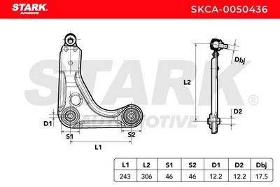 носач, окачване на колелата STARK SKCA-0050436
