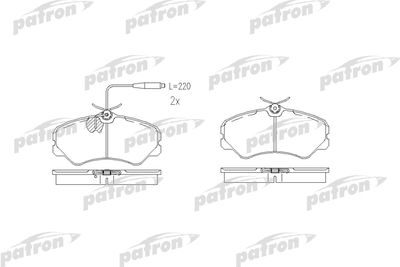 Комплект тормозных колодок, дисковый тормоз PATRON PBP510 для FIAT DUCATO