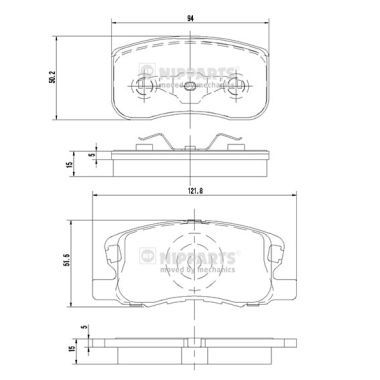 Комплект тормозных колодок, дисковый тормоз NIPPARTS N3605053 для MITSUBISHI COLT