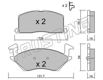 Комплект тормозных колодок, дисковый тормоз TRUSTING 437.0 для TOYOTA STARLET