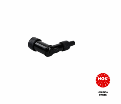 Bougie pijp, hoek: 90°, Kort, bougie draad: 10/12mm, aansluiting: draad, materiaal behuizing: Eboniet, kleur bougiedop: zwart
