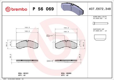 Brake Pad Set, disc brake P 56 069