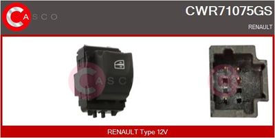Выключатель, стеклолодъемник CASCO CWR71075GS для RENAULT GRAND SCENIC