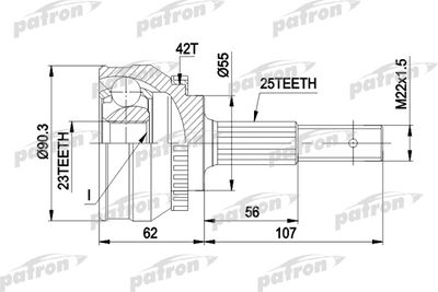 PATRON PCV1275 ШРУС  для NISSAN ALMERA (Ниссан Алмера)