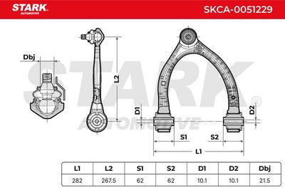 носач, окачване на колелата STARK SKCA-0051229