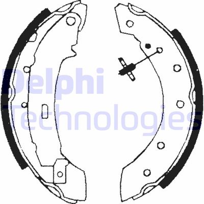 DELPHI LS1717 Ремкомплект барабанных колодок  для PEUGEOT 206 (Пежо 206)