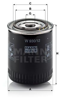 Масляный фильтр MANN-FILTER W 930/12 для OPEL FRONTERA